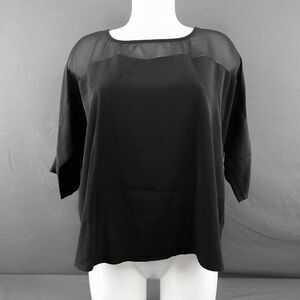 Express Womens Top Medium Black Sheer Office Classic Corp Office‎ Day Evening